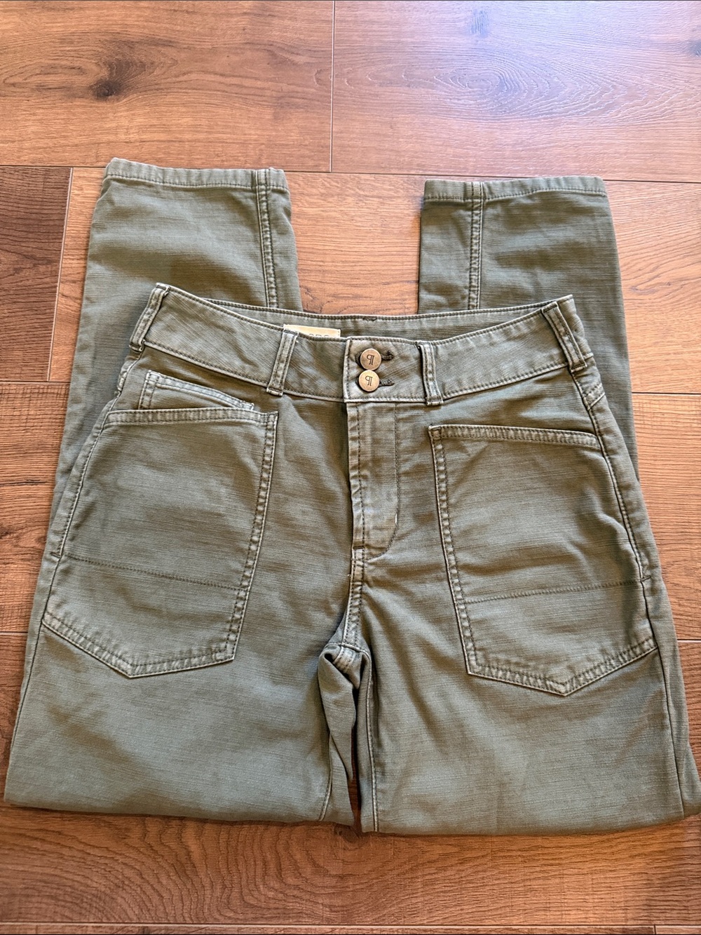 Pilcro Olive Green Cargo Utility Pants